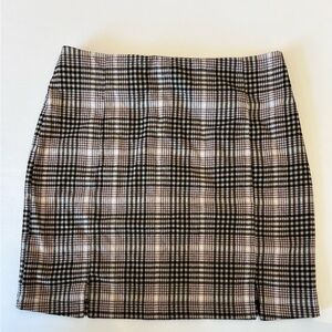 Plaid Black and tan Women's Skirt